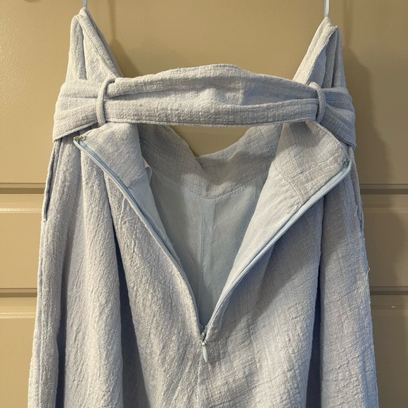 Pastel Blue Linen Mid-Length Skylar + Madison Pants - S - Picture 7 of 7